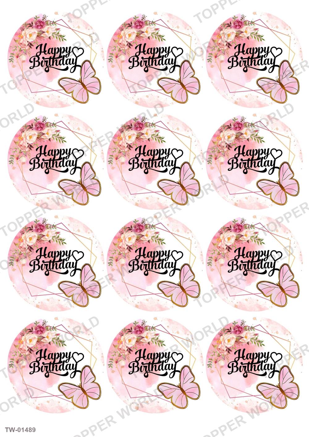 Happy Birthday Topper Sheet 69 – A4 topper sheet