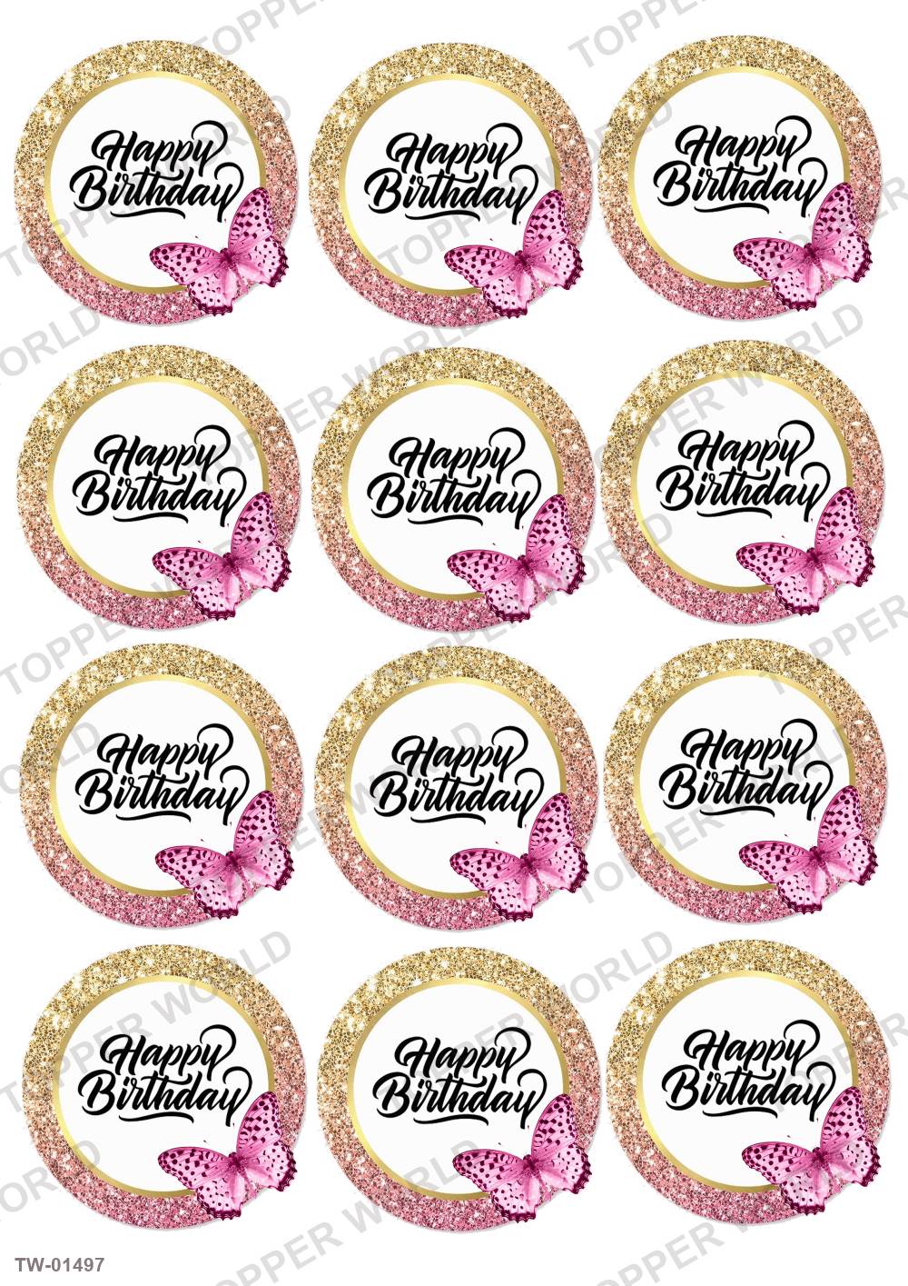 Happy Birthday Topper Sheet 70 – A4 topper sheet