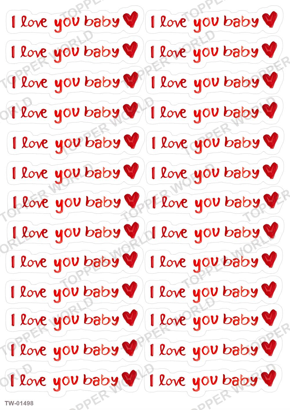 Love Topper Sheet 72 – A4 topper sheet