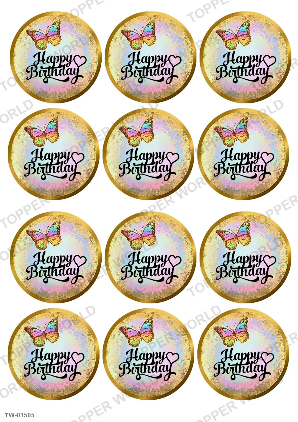 Happy Birthday Topper Sheet 71 – A4 topper sheet