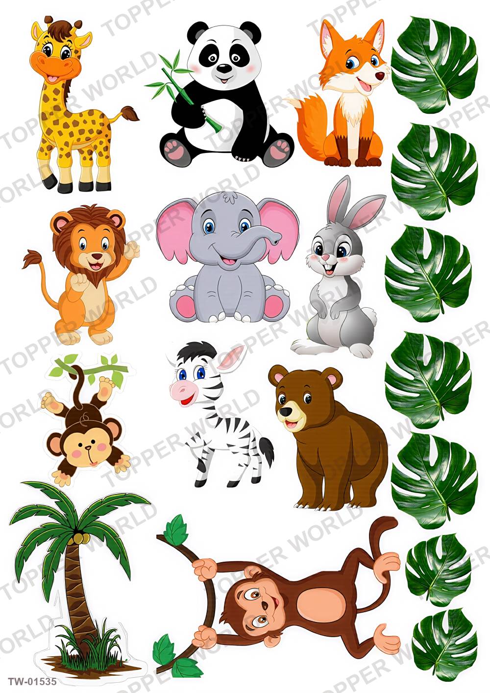 Animals Topper Sheet 77 – A4 topper sheet