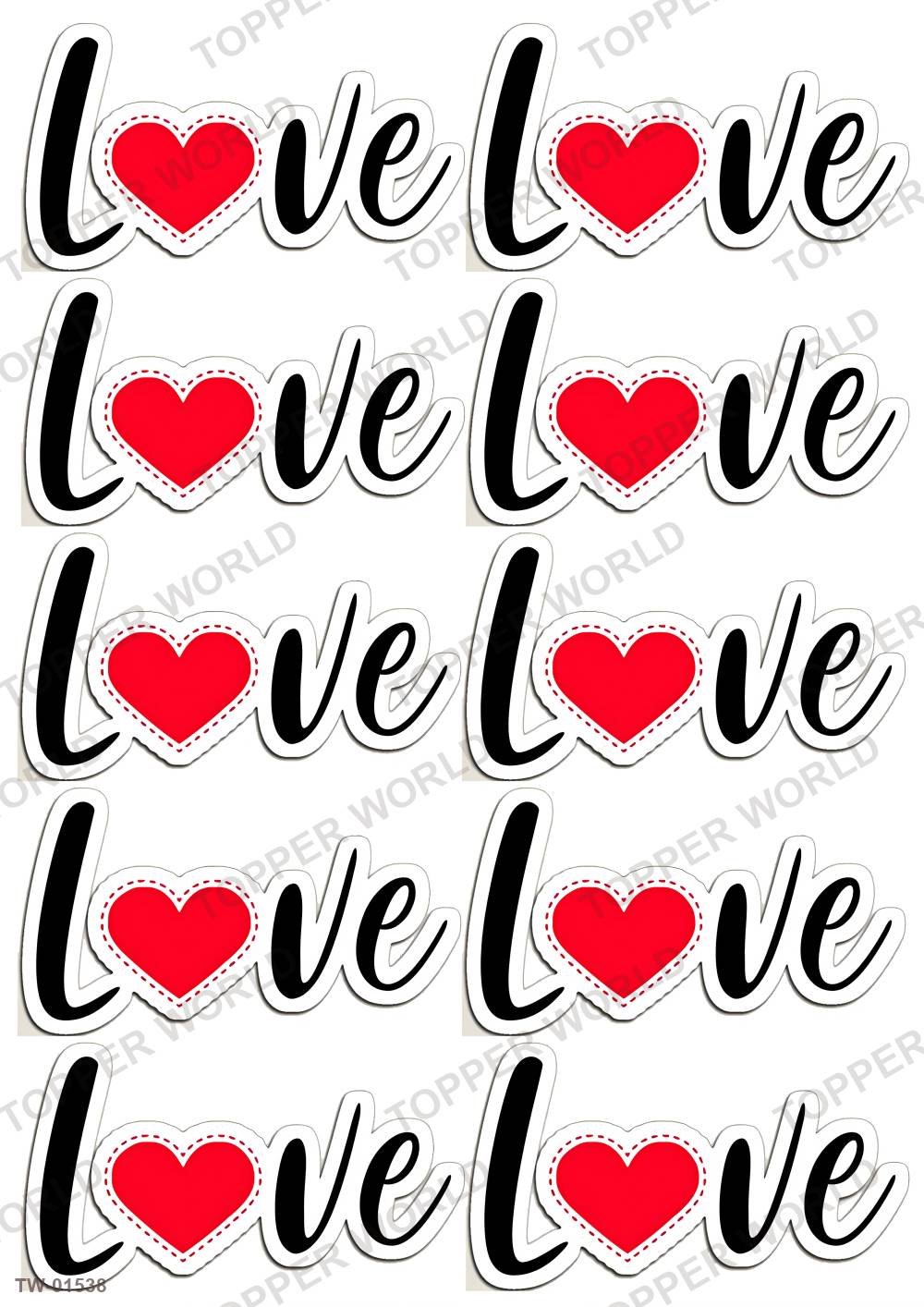 Love Topper Sheet 77 – A4 topper sheet