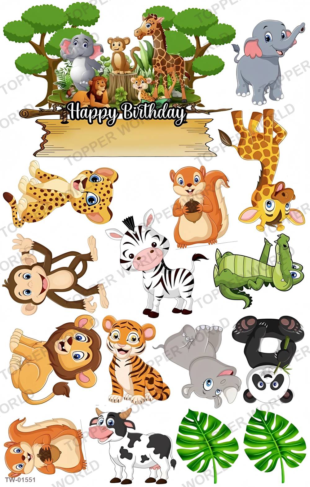 Animals Topper Sheet 79 – A4 topper sheet