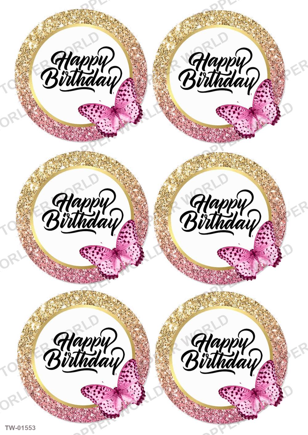 Happy Birthday Topper Sheet 77 – A4 topper sheet
