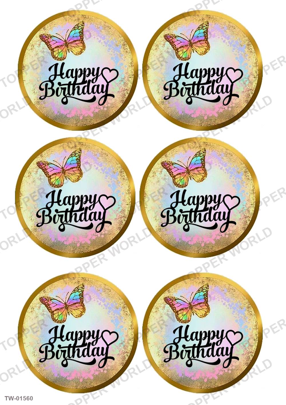 Happy Birthday Topper Sheet 78 – A4 topper sheet