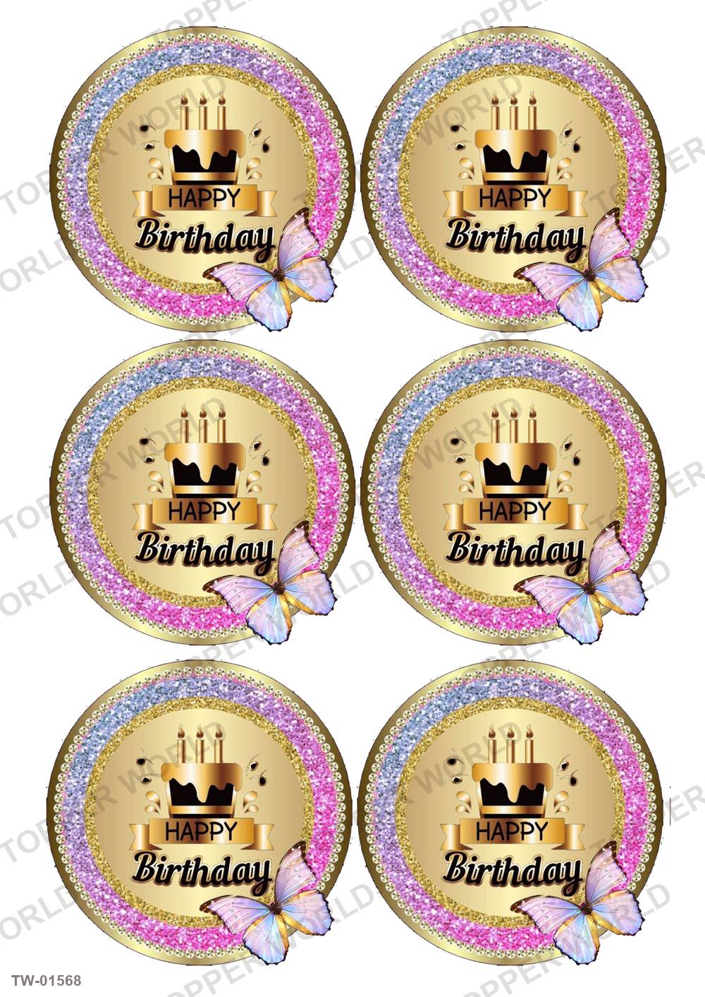 Happy Birthday Topper Sheet 79 – A4 topper sheet