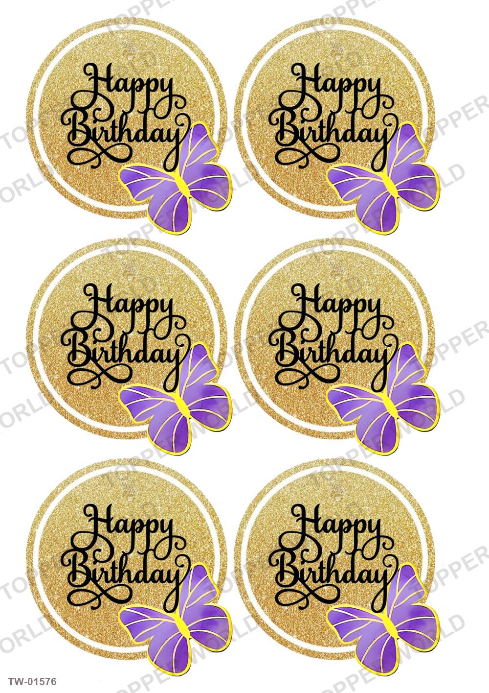 Happy Birthday Topper Sheet 80 – A4 topper sheet