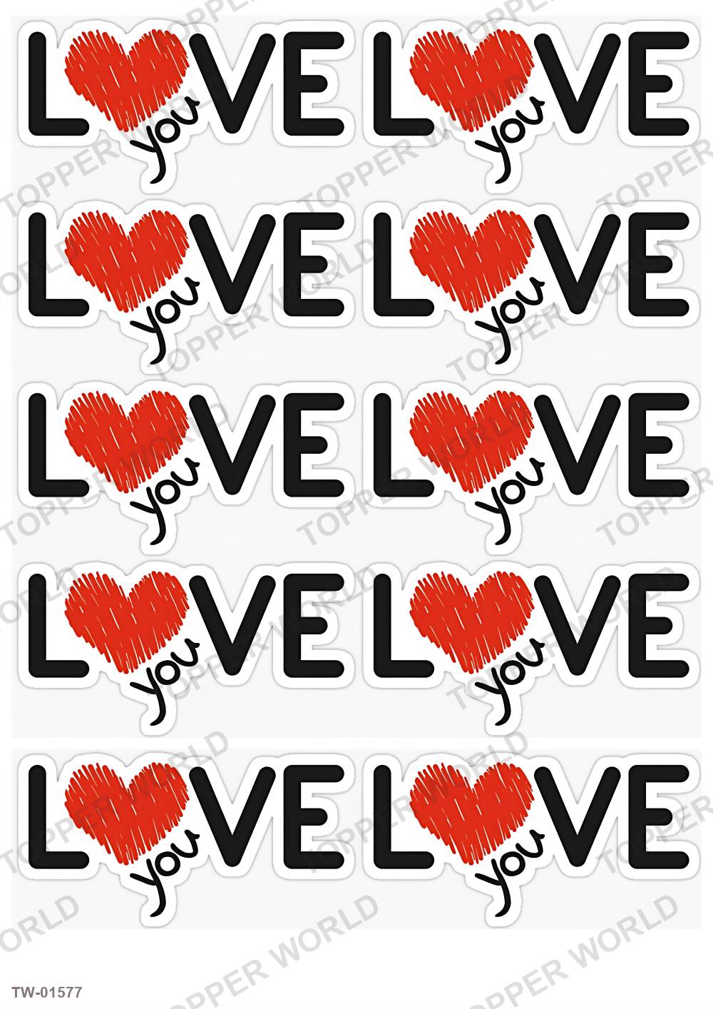 Love Topper Sheet 82 – A4 topper sheet
