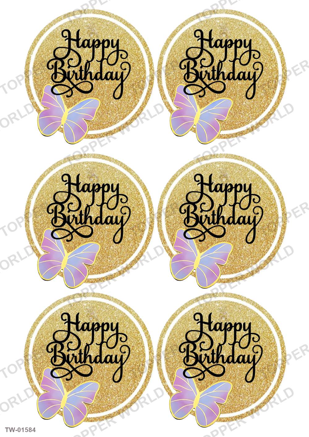 Happy Birthday Topper Sheet 81 – A4 topper sheet