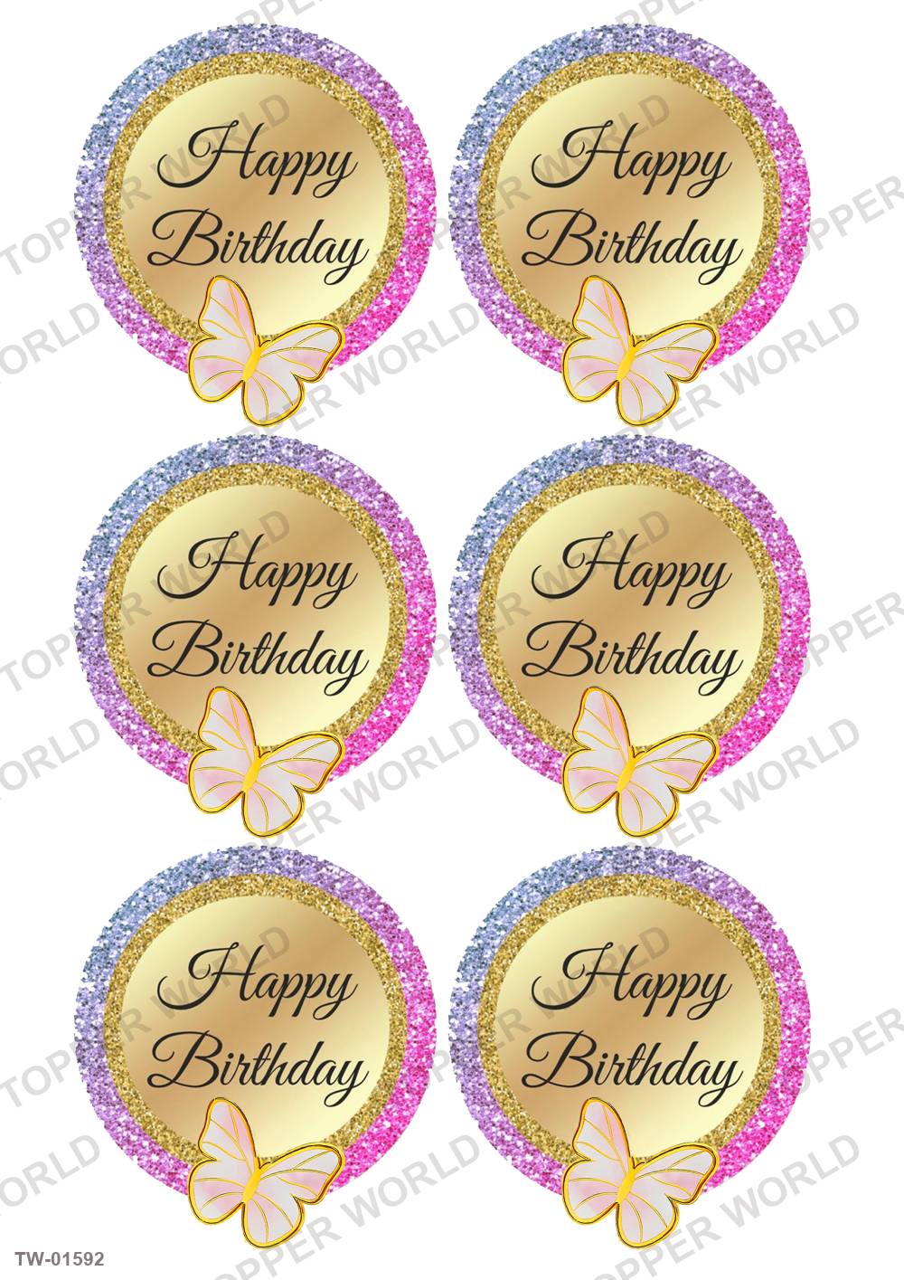 Happy Birthday Topper Sheet 82 – A4 topper sheet