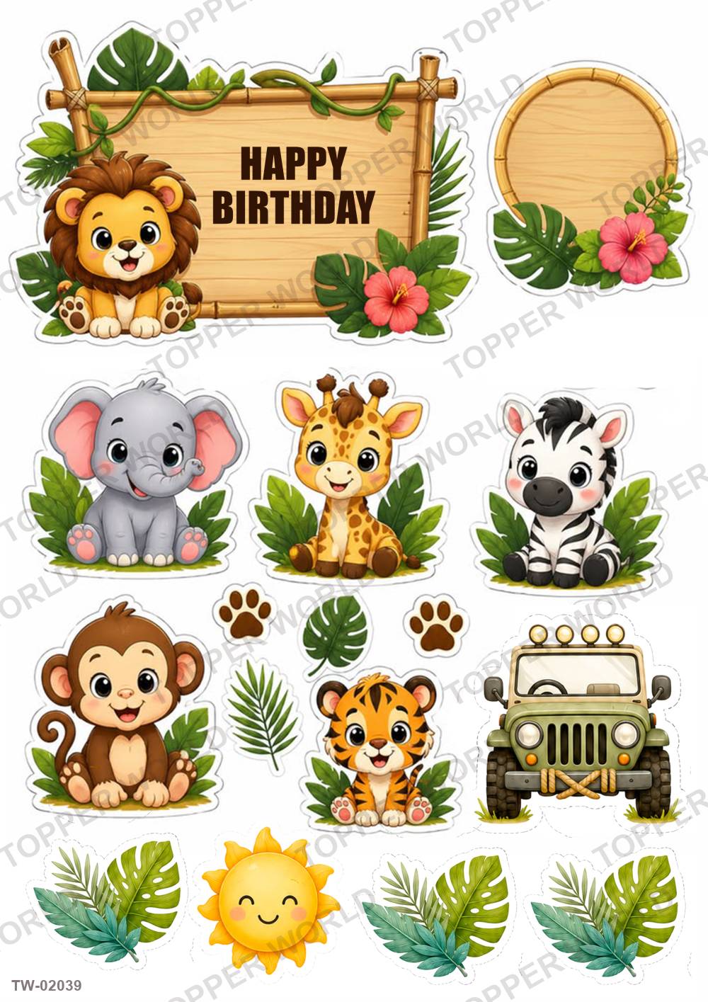 Animals Topper Sheet 189 – A4 topper sheet