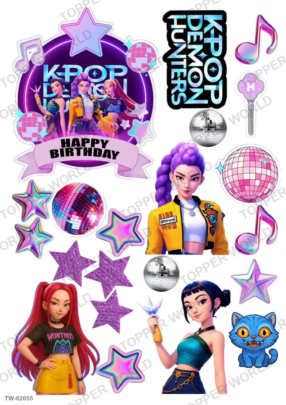 K-Pop Demon Hunters Topper Sheet 01 – A4 topper sheet