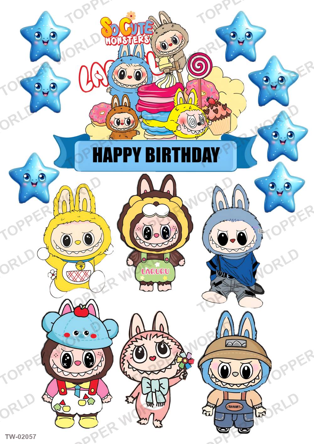 Labubu Topper Sheet 01 – A4 topper sheet