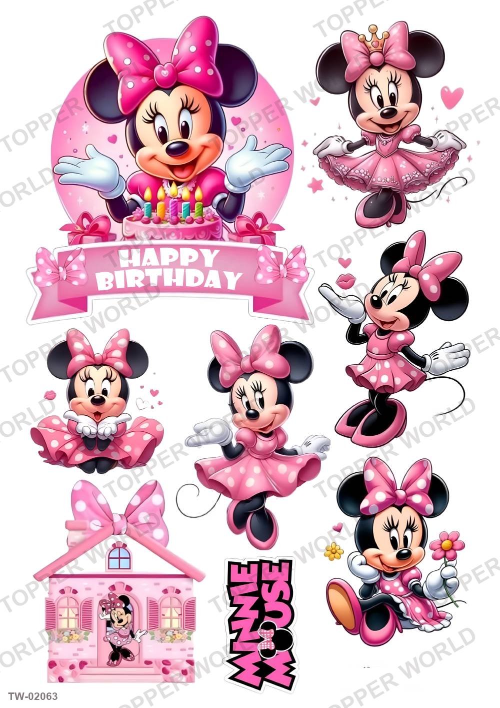 Minnie Mouse Topper Sheet 93 – A4 topper sheet
