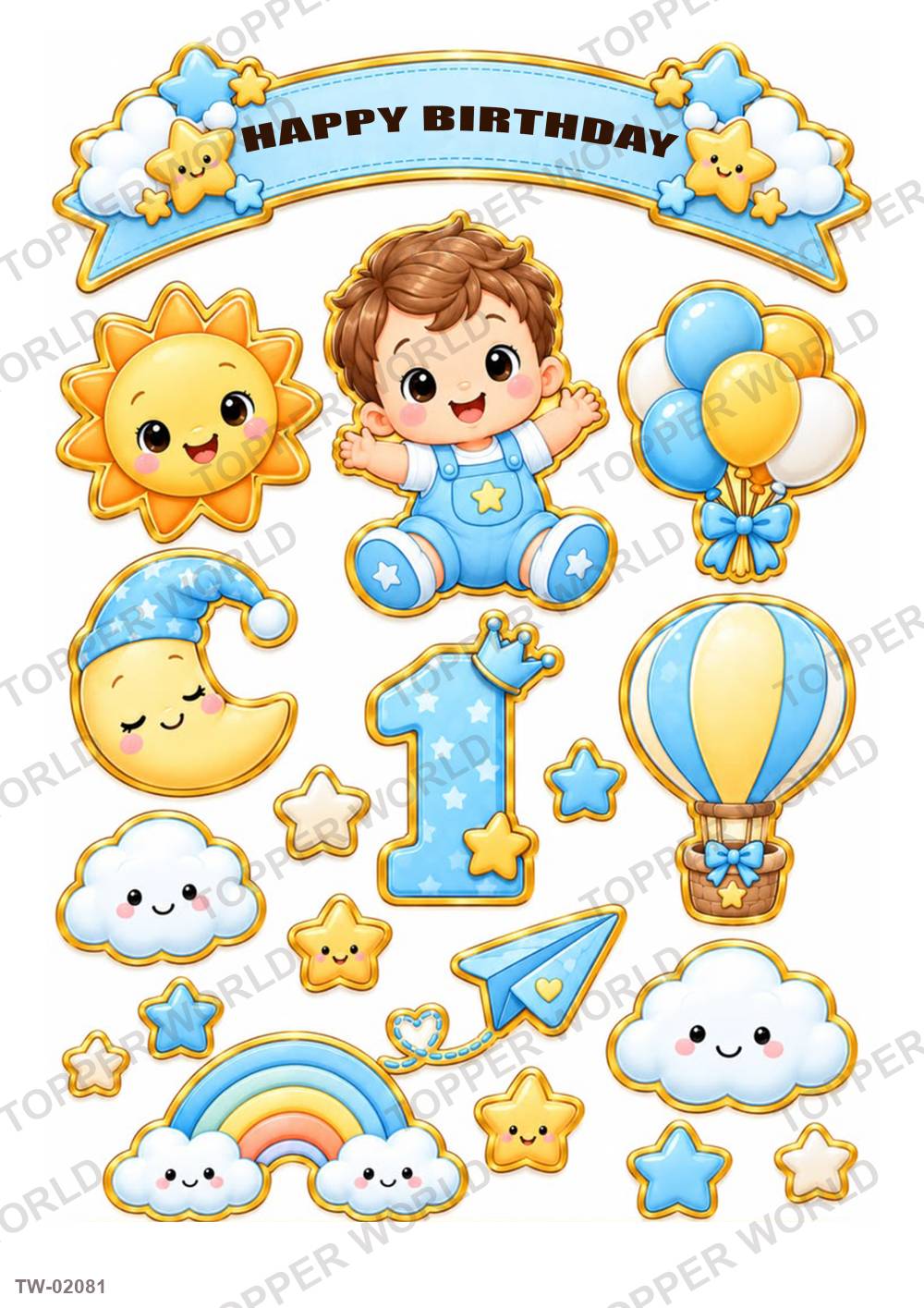 Little Boy Topper Sheet 46 – A4 topper sheet