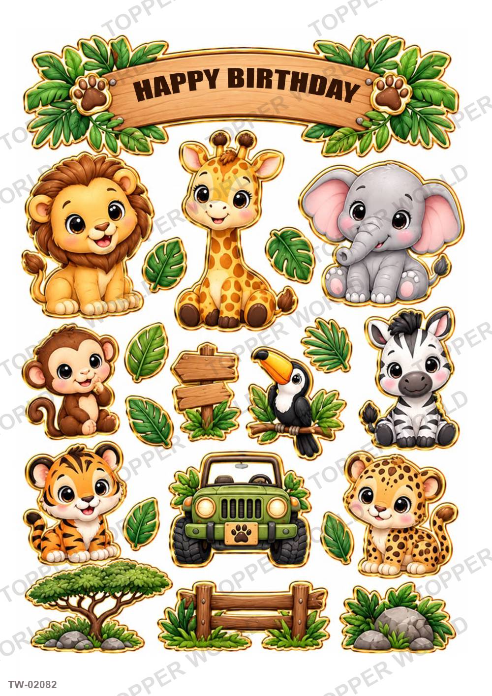 Animals Topper Sheet 190 – A4 topper sheet