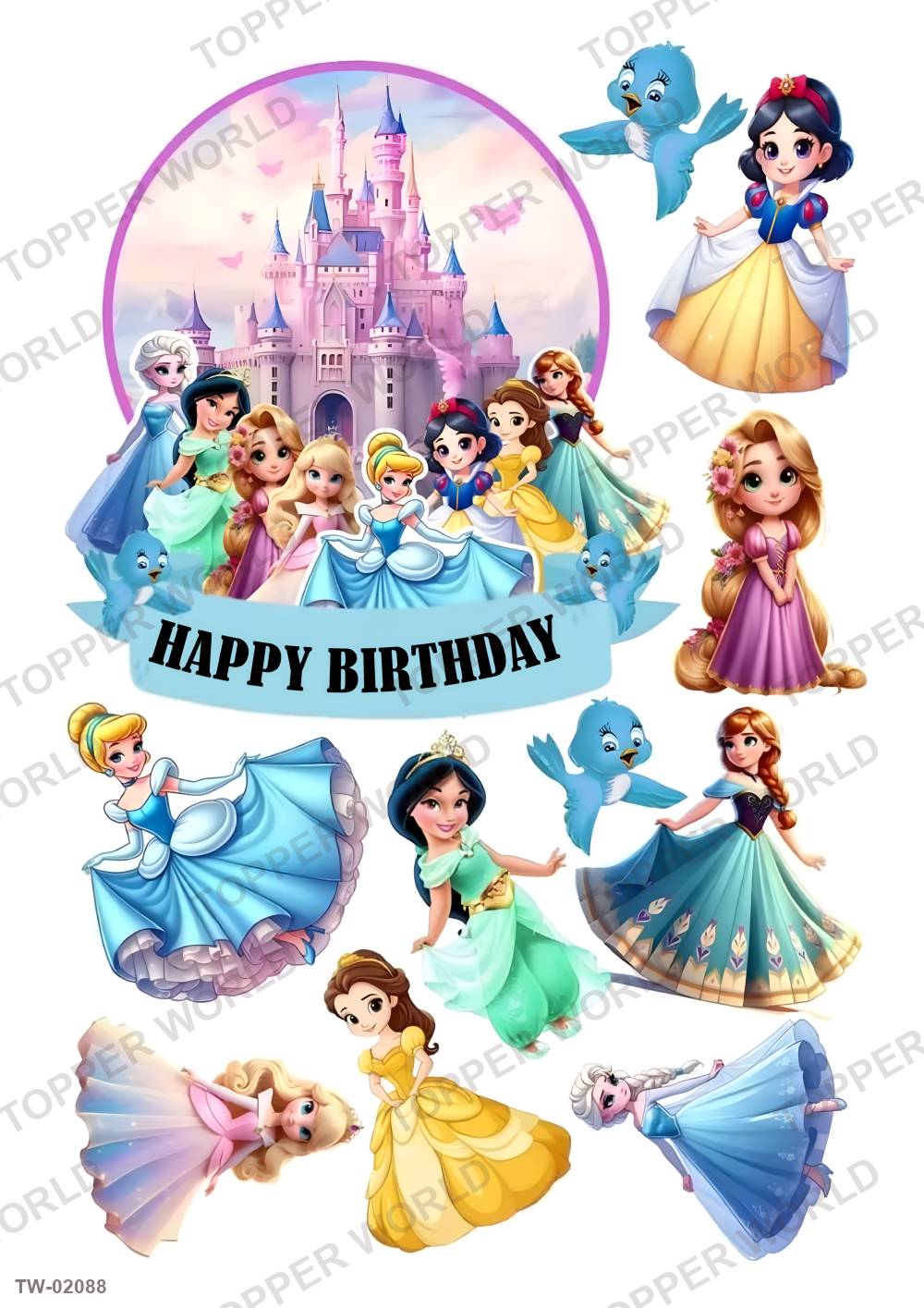 Princess Topper Sheet 02 – A4 topper sheet