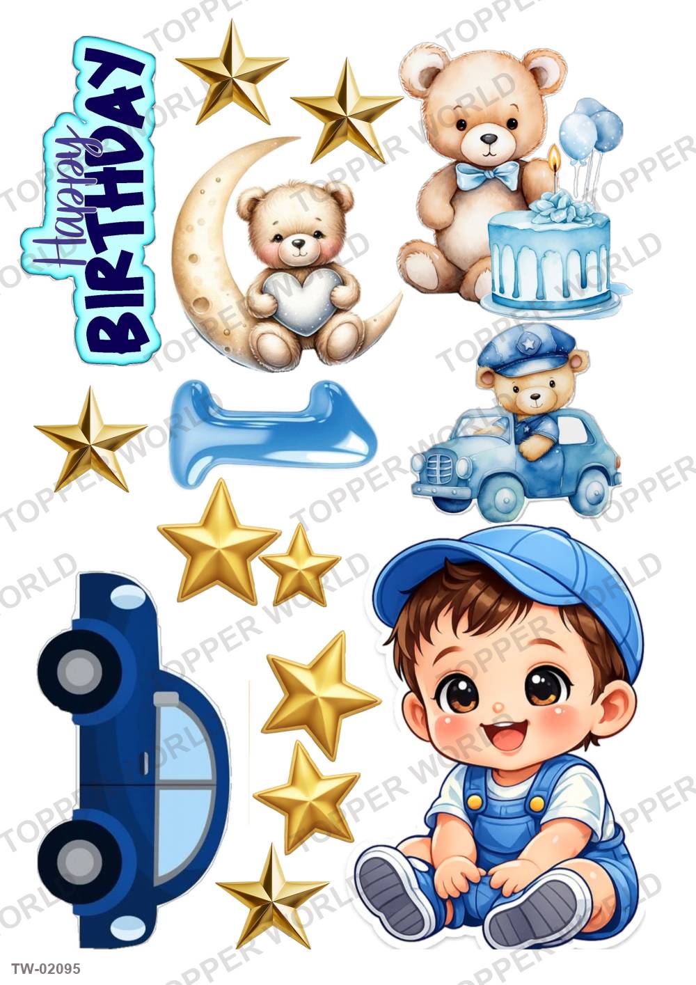 Little Boy Topper Sheet 47 – A4 topper sheet