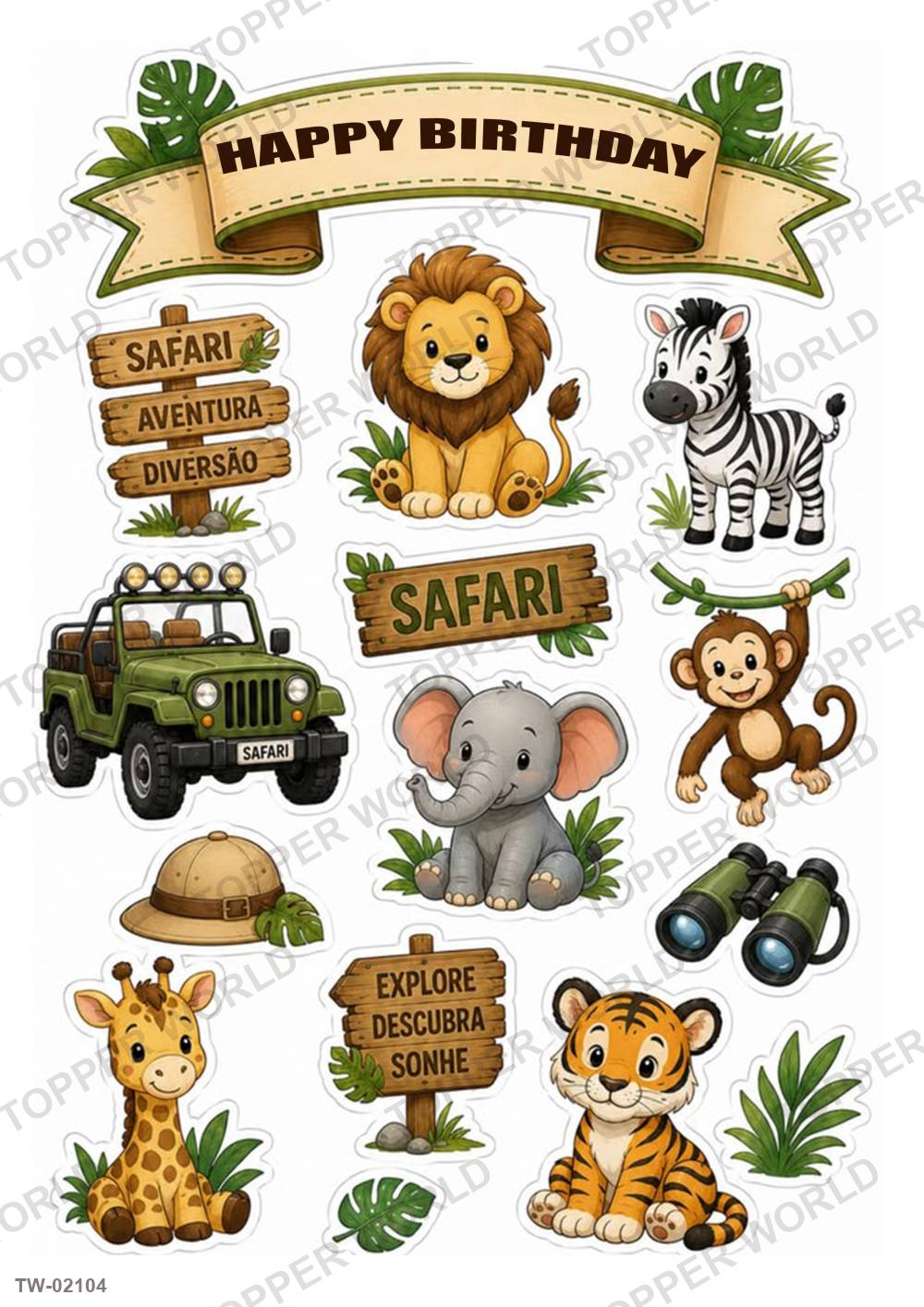 Animals Topper Sheet 192 – A4 topper sheet
