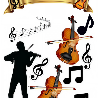 Music cake topper