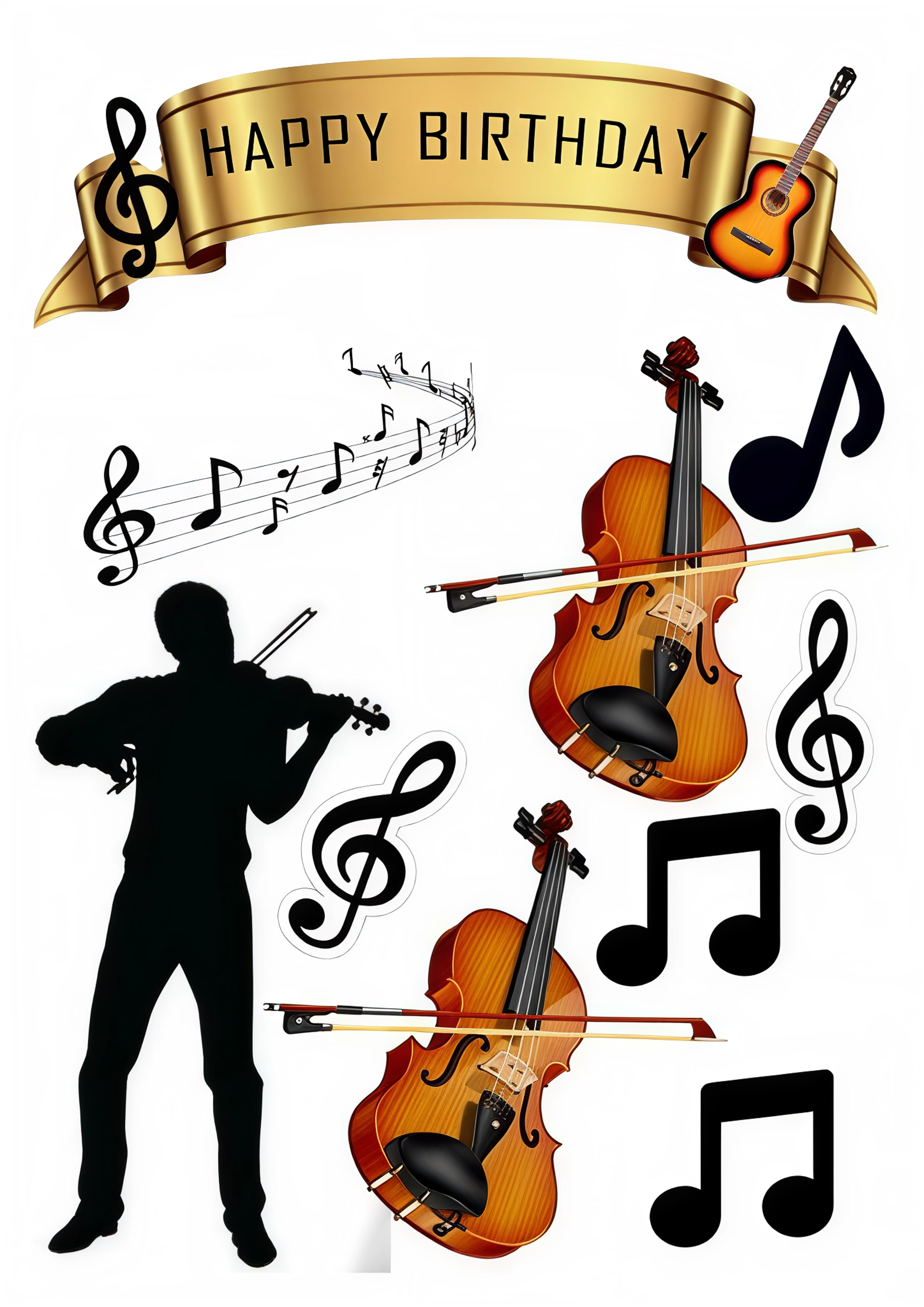 Music cake topper