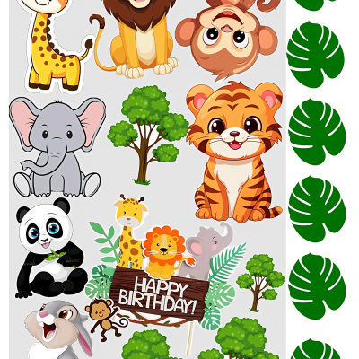 Animals cake topper