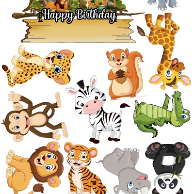 Animals cake topper