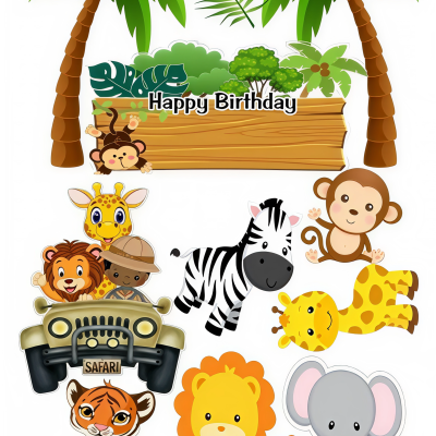 Animals cake topper