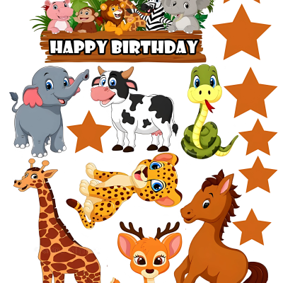 Animals cake topper
