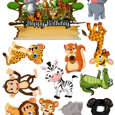 Animals cake topper