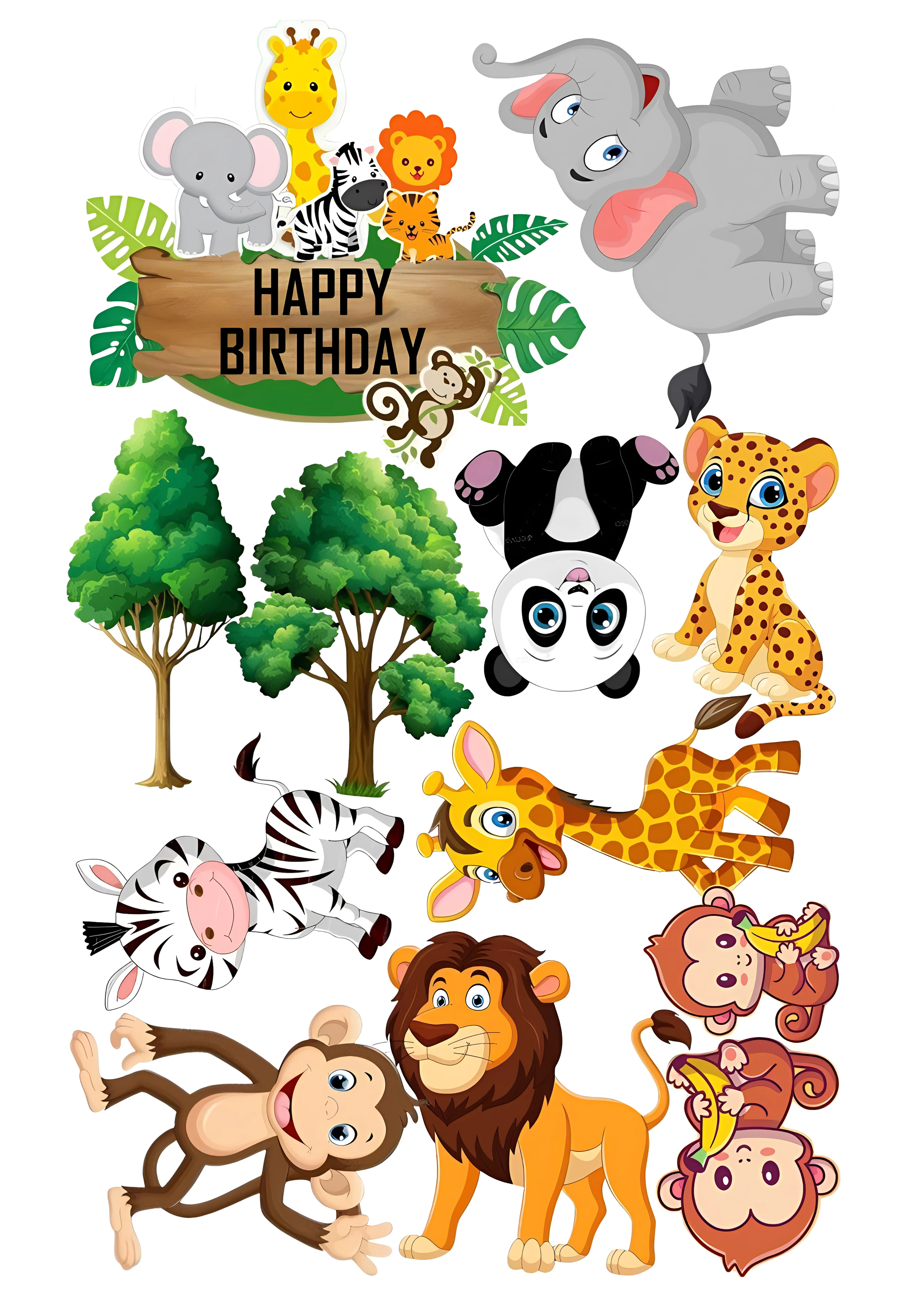 Animals cake topper