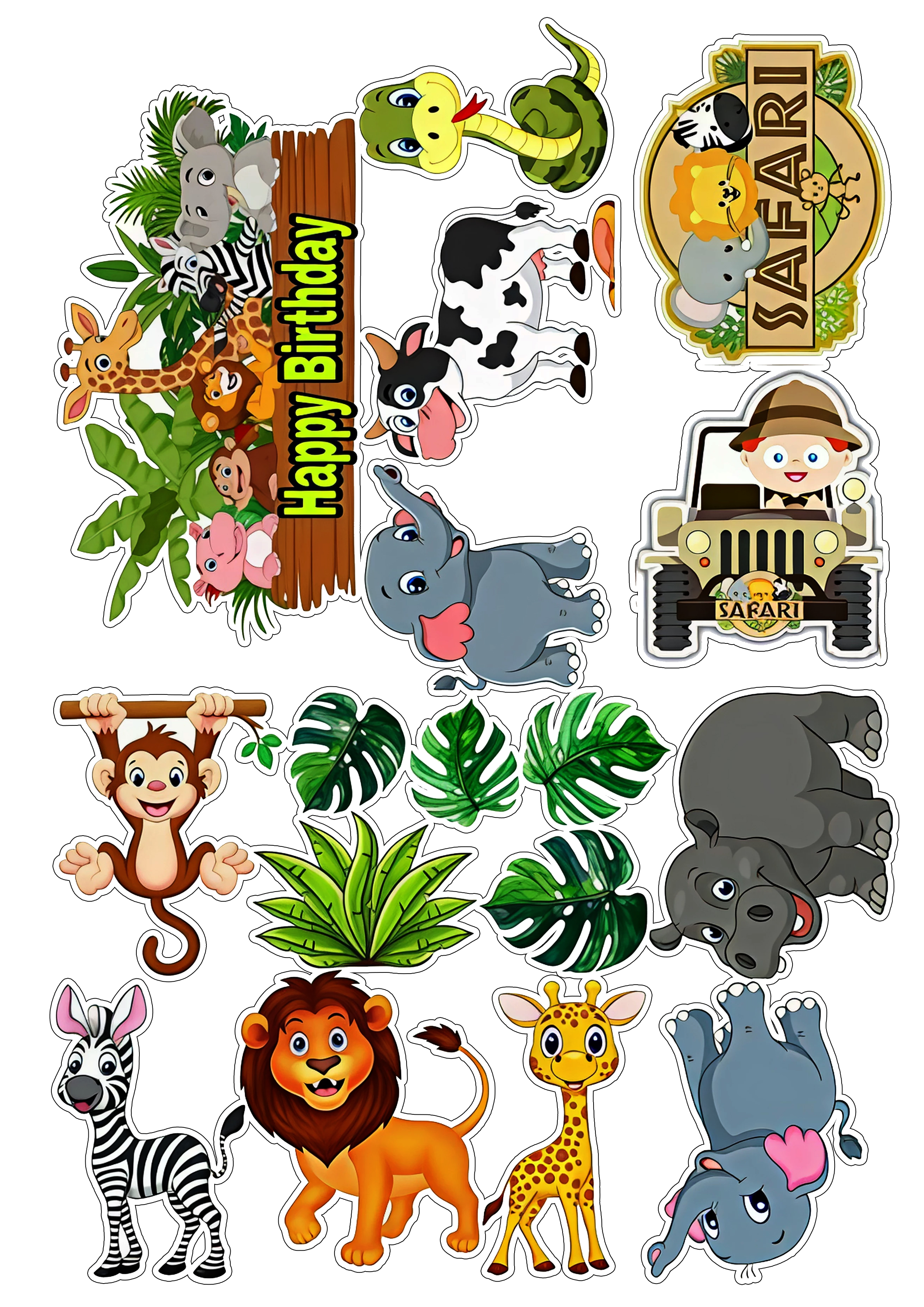 Animals cake topper