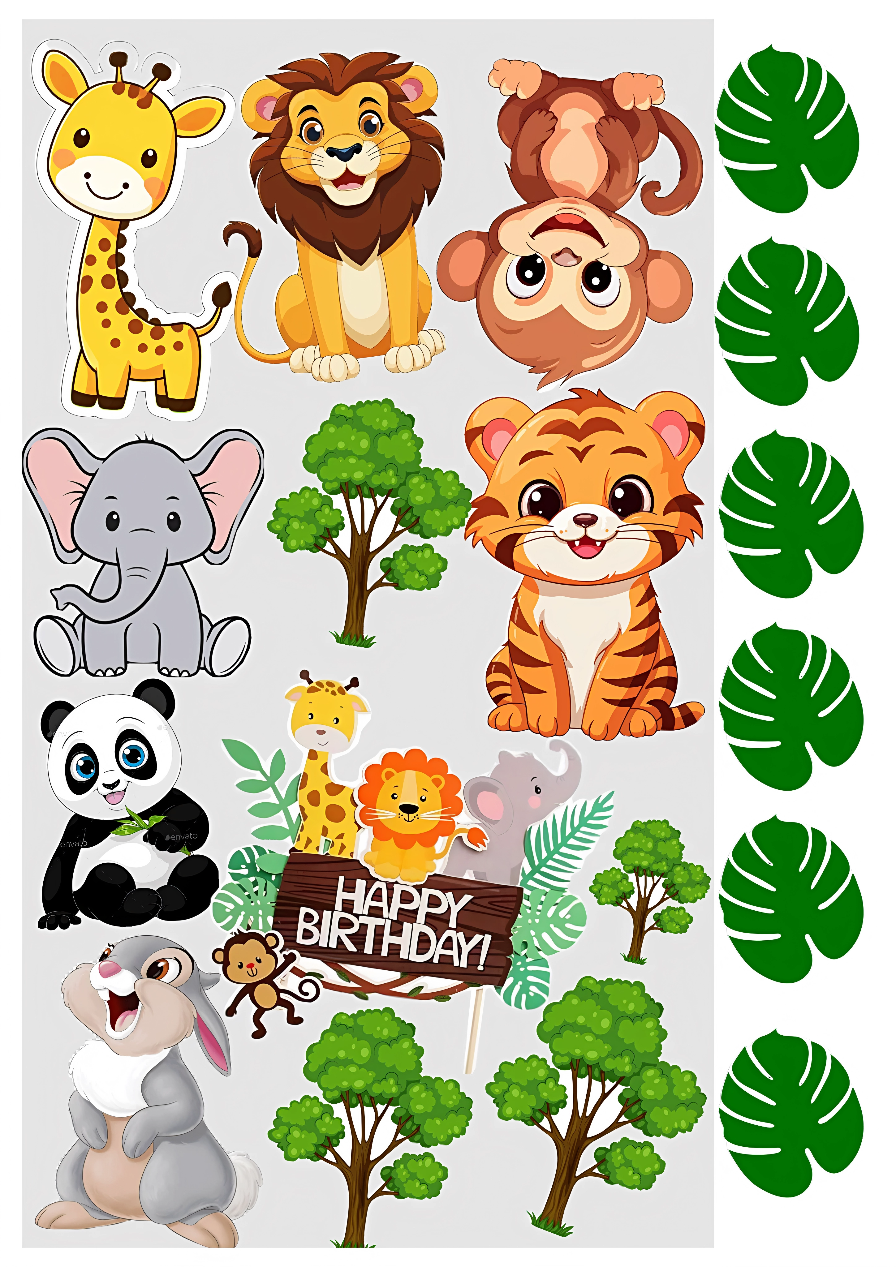 Animals cake topper