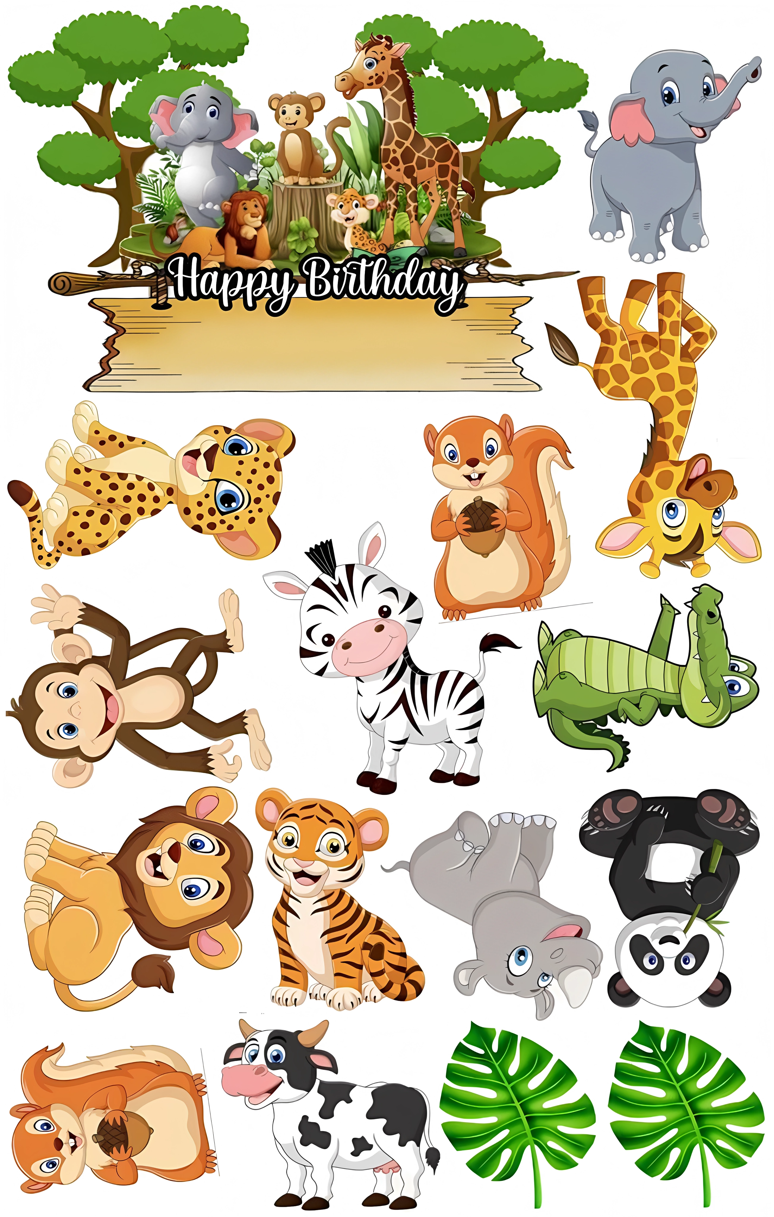 Animals cake topper