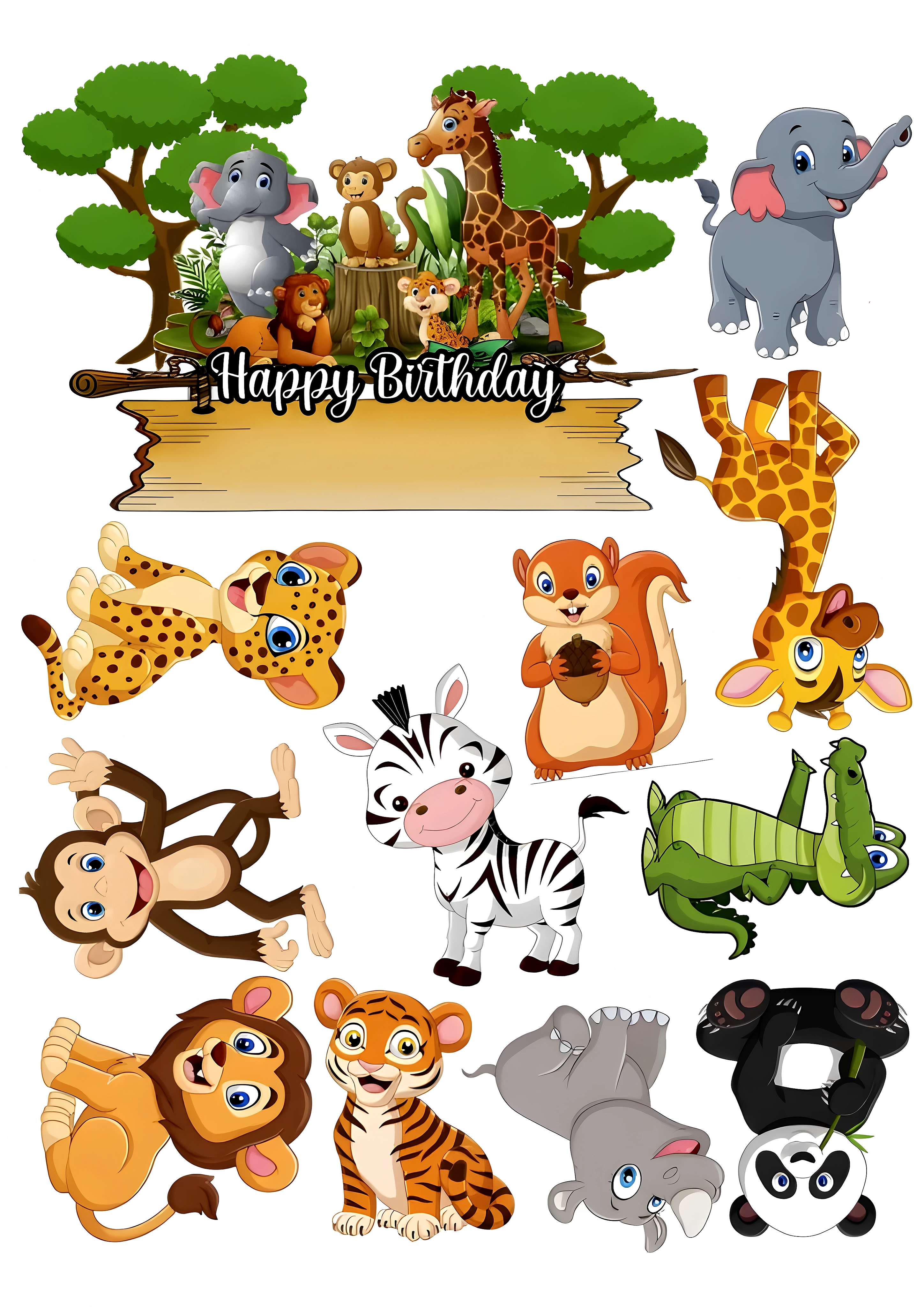 Animals cake topper