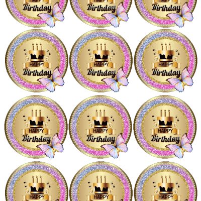 Happy Birthday cake topper