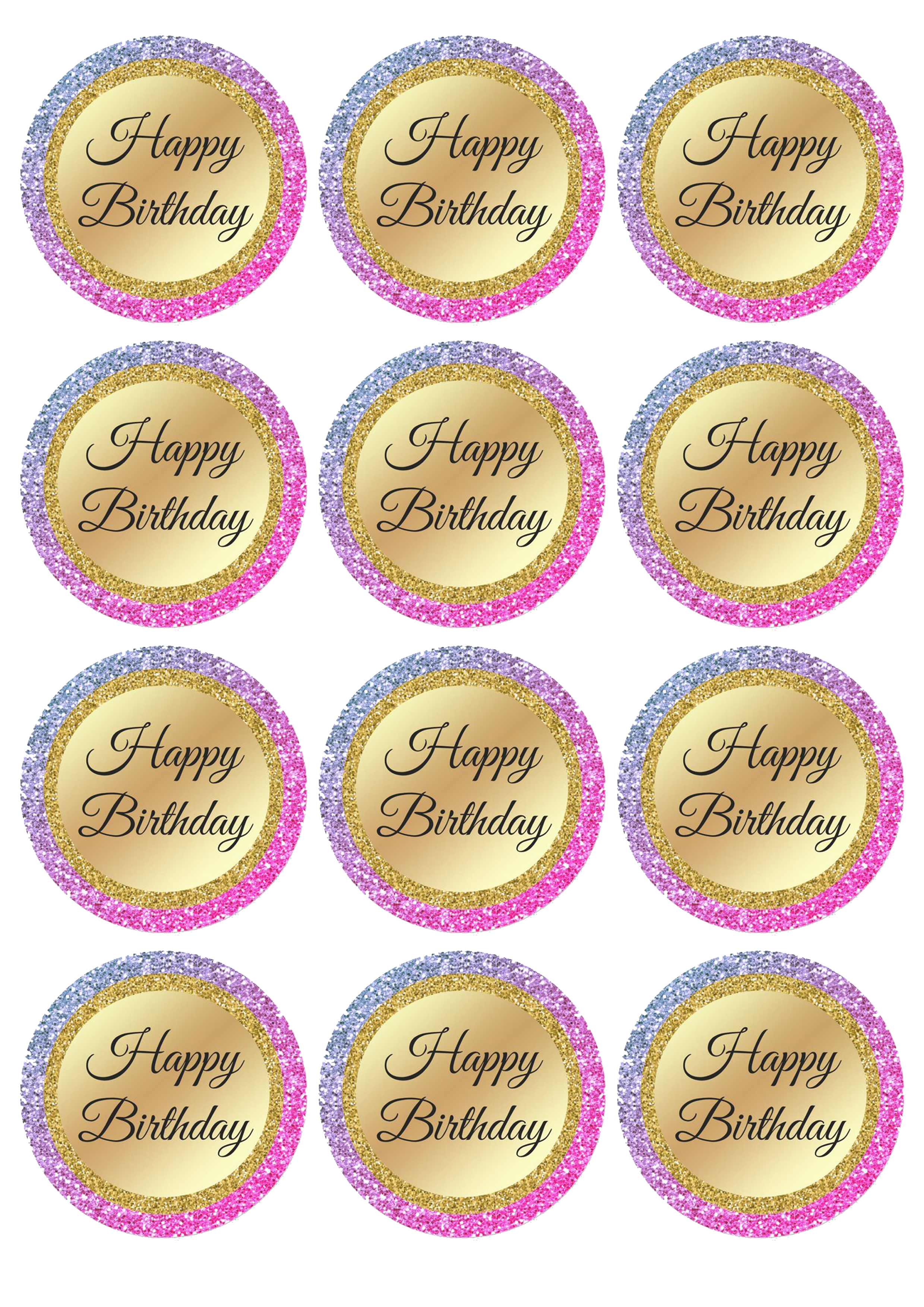 Happy Birthday cake topper