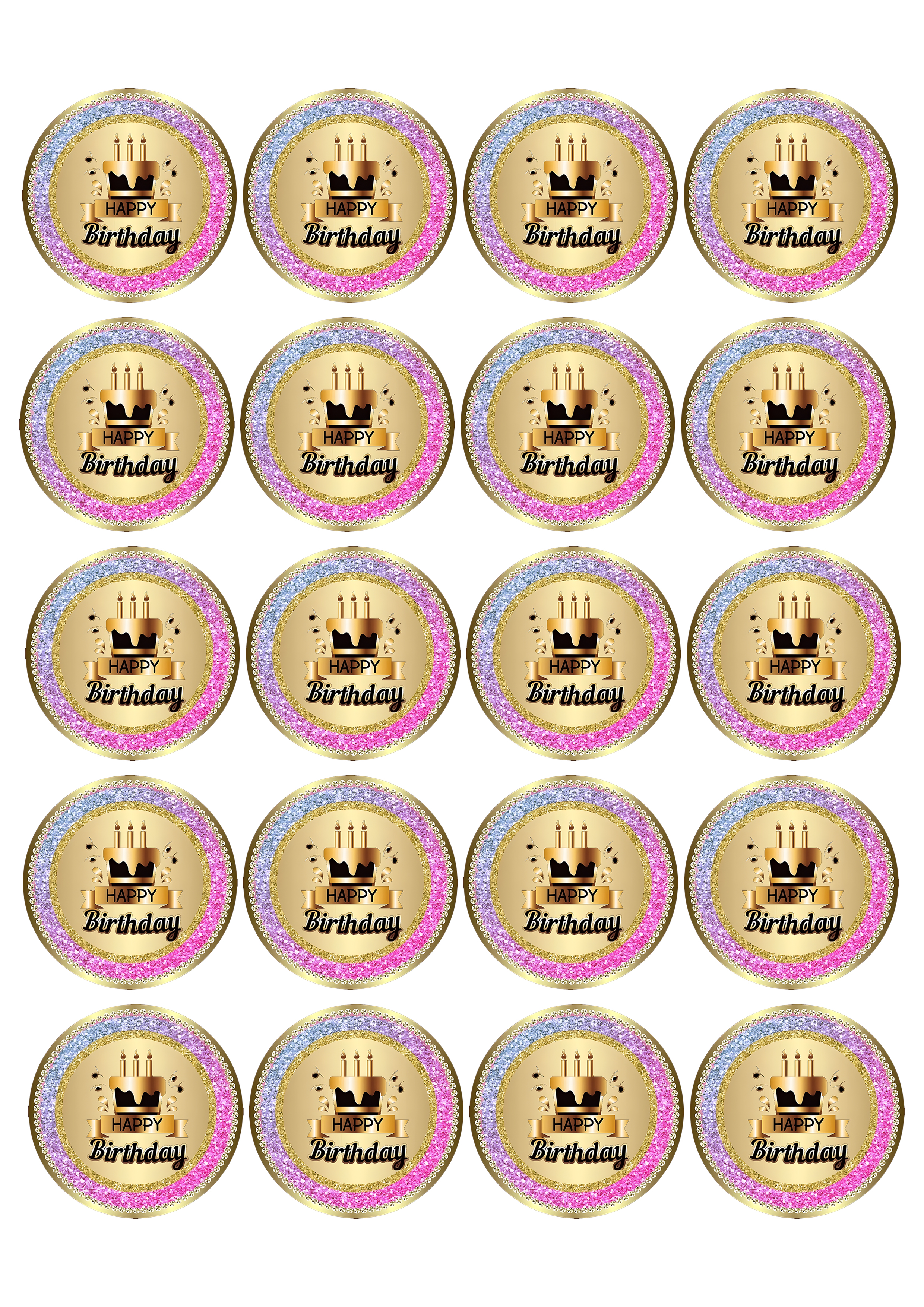 Happy Birthday cake topper