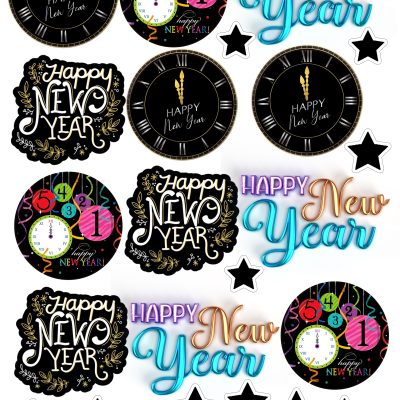 Happy New Year cake topper