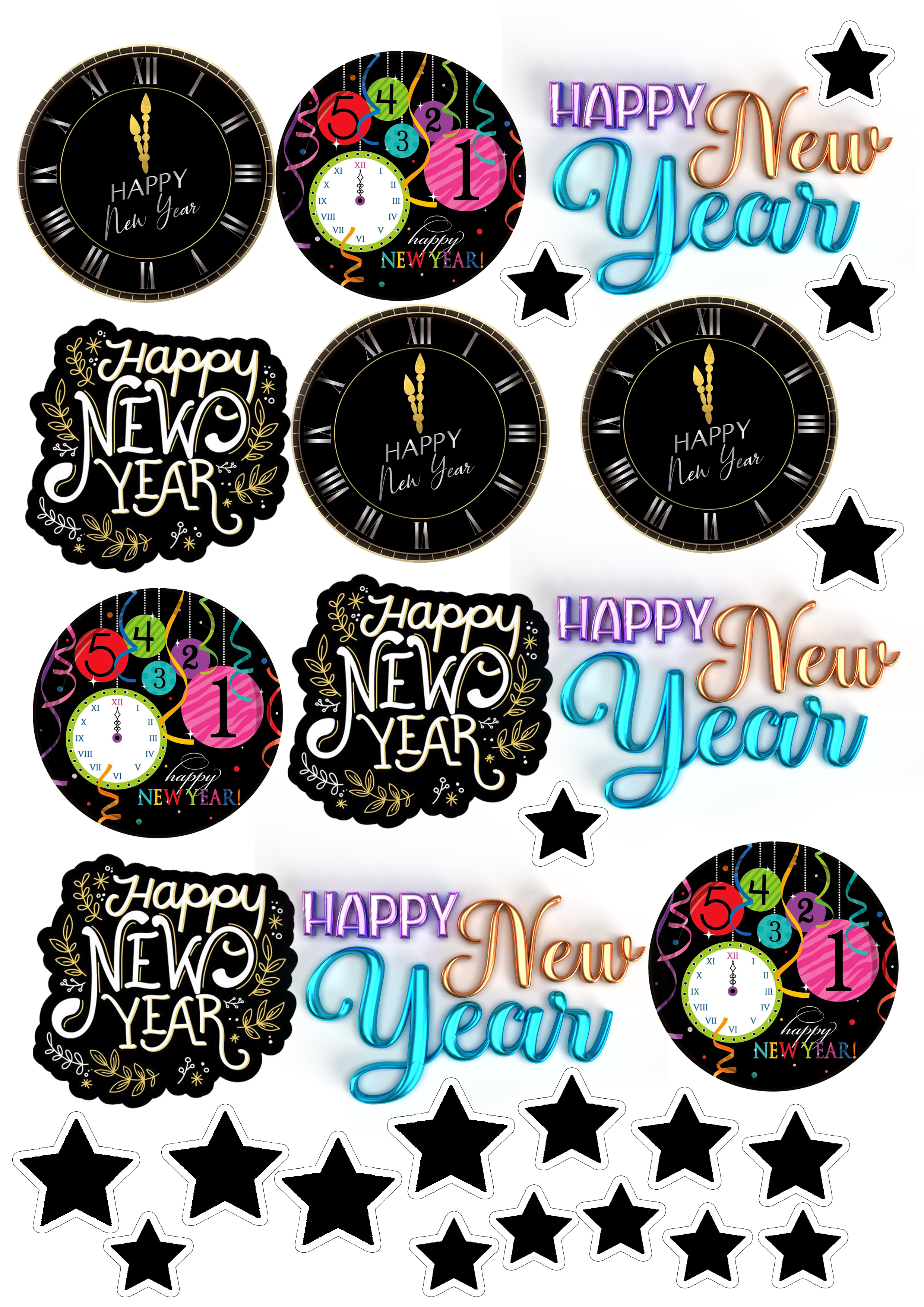 Happy New Year cake topper