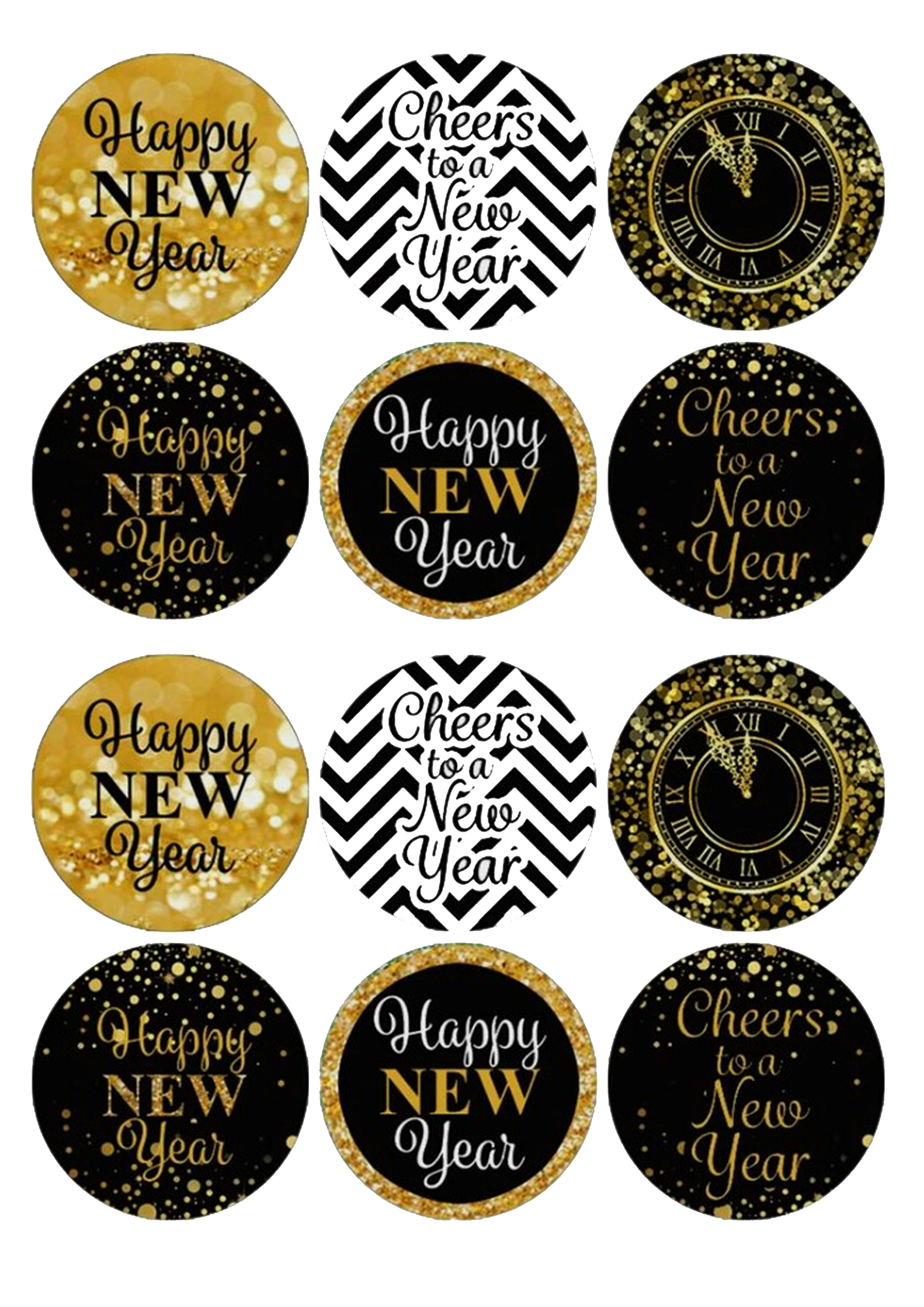 Happy New Year cake topper